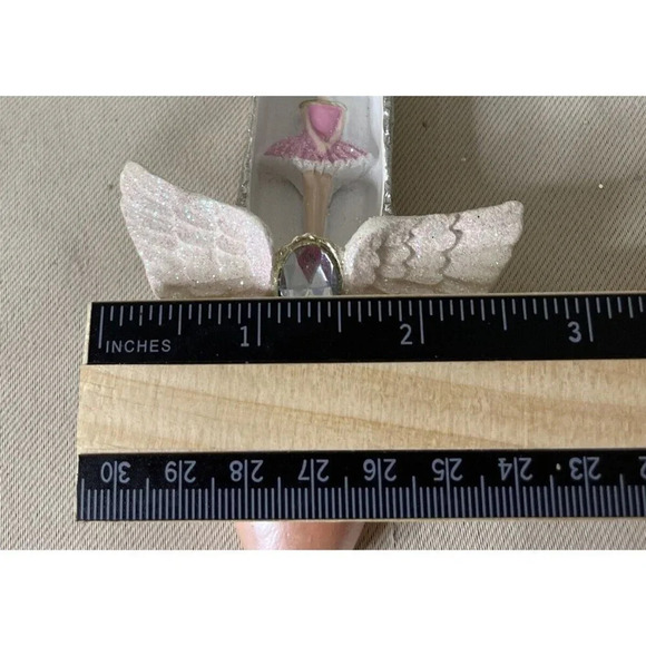 Ballet Ballerina Slipper Wings Pink Embellished Christmas Holiday Ornament‎ NEW - Picture 2 of 3